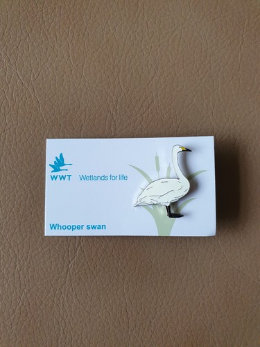 Wwt whooper swan enamel pin - swan,