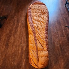 Marmot Never Summer Regular Orange Goose Down Sleeping Bag 87" x 34"