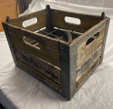 '62 FOREMOST Wooden Milk Quart Bottle Crate 12 Slot Carrier Vintage Nice Patina!