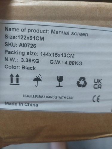 Projector screen 122 - , 91cm