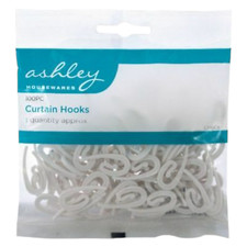CURTAIN HOOKS 100 PIECES WHITE
