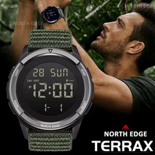 NORTH EDGE TERRAX Men's Digital Military Watch (Outdoor Sports Waterproof 50M)
