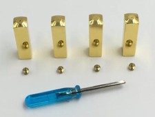 2 Pairs Square Gold Metal Shoe Lace End Tips Aglets Replacement For Air Boots