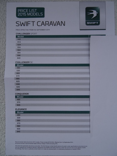 Swift touring caravan - swift, price