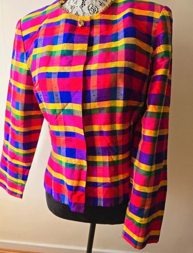 Pure silk gingham jacket - , size