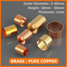 Brass/Copper Bushing Bearing Sleeve Metal Short Tube Pipe Diameter 3mm - 40mm