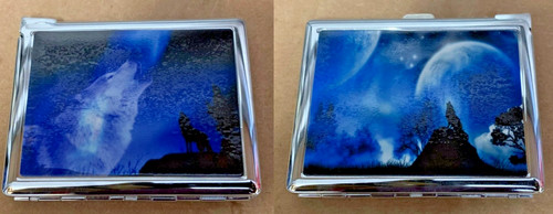 Cigarette case wolf theme - case,
