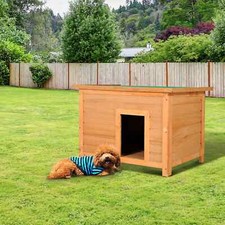 Wooden Dog Cat Kennel Outdoor House Winter Warm Den Weather Proof NEW