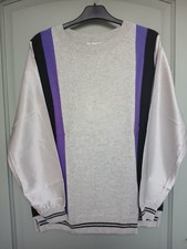 Amanda Wakeley Colourblock 100% Cashmere Silk Jumper Grey Purple Black M L BNWT