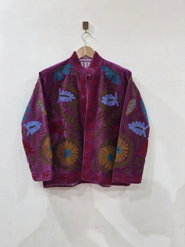 Vintage wine velvet jacket - vintage,