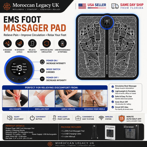 Ems foot massager mat - 8, modes