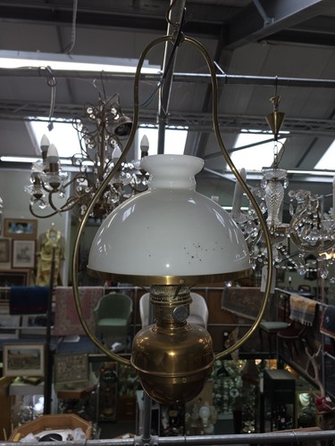 Victorian brass hanging oil - victorian,