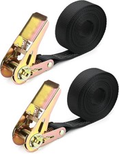 Ratchet Tie Down Straps Heavy Duty Locking Buckle 6M x 25mm Multipurpose 2 PCS