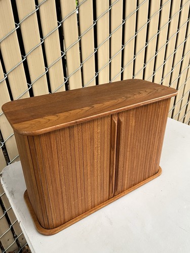 Danish mcm solid teak tambour - mcm,