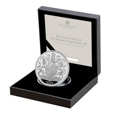 2025 The Coat of Arms of His Majesty King Charles III £5 Silver Proof