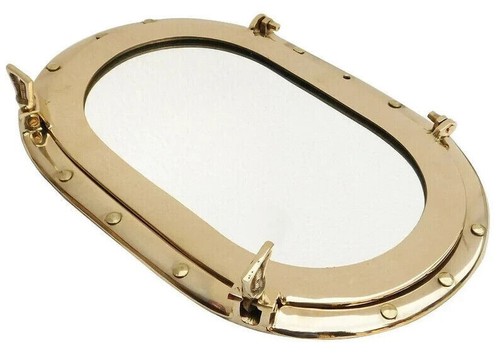 Shiny brass wall - shiny, oval