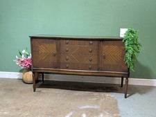 Art Deco Mahogany Sideboard Service Cabinet Bookmach Reflection Veneer Bowfront 