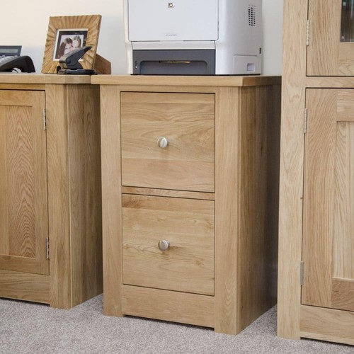 Solid oak two drawer filing - oak,