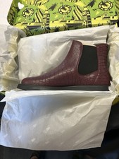 FLY LONDON BRAND NEW IN BOX SIZE 7 BURGUNDY PATENT LEATHER ANKLE BOOTS