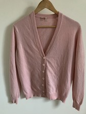 Vintage 70’s Jaeger V Neck Cashmere Pale Pink Cardigan Size 38 UK 12