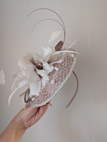 Maeve ivory mesh fascinator - maeve,