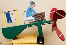 Vintage Folk Art Woman Washing