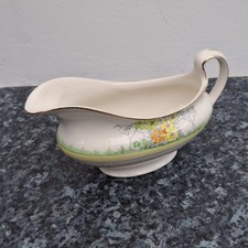 Weatherby Hanley Royal Falcon Ware Vintage Gravy Boat Floral Yellow Flowers