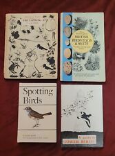 4 Vintage Bird Books: British, Eggs, Nests, Lapwing, Gower Spotting Ornithology 