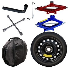 Ruotino Di Scorta 4Fori Da 15 Per Ford Fiesta Con Kit Cric Crick + Chiave Sacca