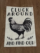 Burlap Garden Flag Rooster