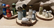 Diverse Nativity Peg Dolls Scene Set of 12