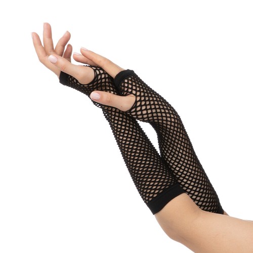Black fishnet gloves goth - gloves, emo