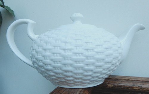 Belleek teapot white bone - belleek,