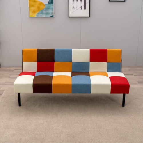 Patchwork fabric sofa bed - sofa,