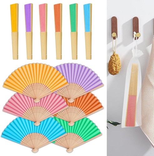 6pcs paper fans hand fan - fans,