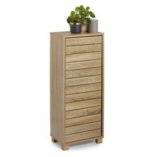 Bathroom Storage Cabinet, Oak Wood Effect Bathroom Floor Cabinet, VonHaus