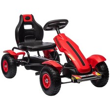 HOMCOM Ride-On Cars Children Pedal Go Kart w/ Adjustable Seat Ages 5-12, Red