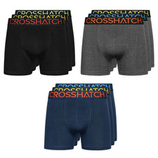 Mens Crosshatch 3 Pack Chasma Stretch Boxer Shorts Underwear Set