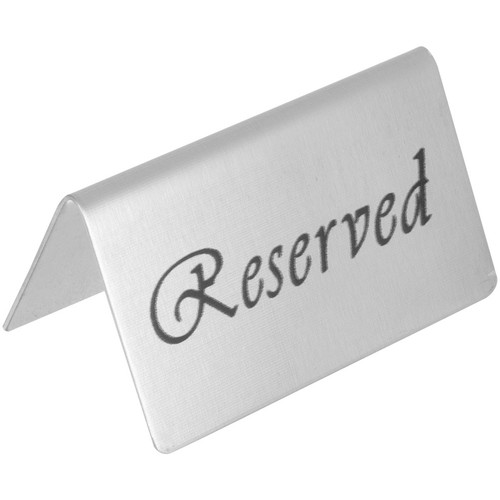 Reserved table sign stainless - reserved,