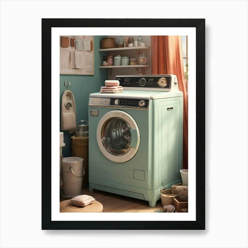 Vintage washing machine art - vintage,