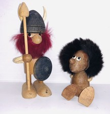 Vintage Gonk Danish Teak Viking Figurine Hans Bolling Mid Century Denmark