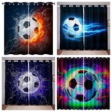 Living room 3D Football Curtains Boys Bedroom Blackout Curtains Ring Top Eyelet