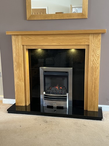 Flavel gas fire with oak - gas,