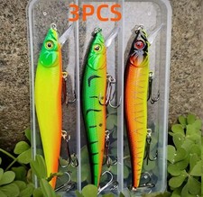 3PCS/box Japan Slow Sinking Minnow Fishing Lures 12cm 14g Jerkbait Bass Pike