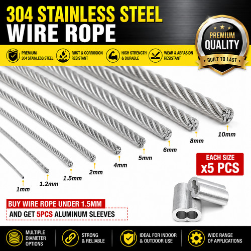 10m pvc coated stainless - 10m,