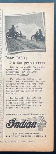 1943 indian motorcycle wwii - indian,