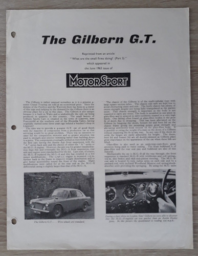 Gilbern article brochure - article,