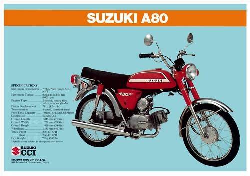 Suzuki brochure a100 a80 1974 - brochure,