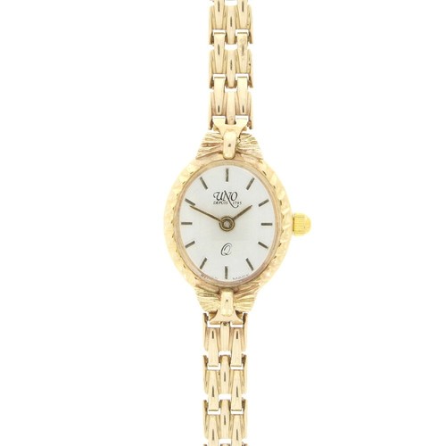 Uno 9ct gold ladies - gold, quartz