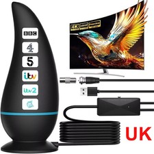 Portable TV Antenna Indoor Digital HDTV Booster Freeview Aerial Ariel 560 Miles